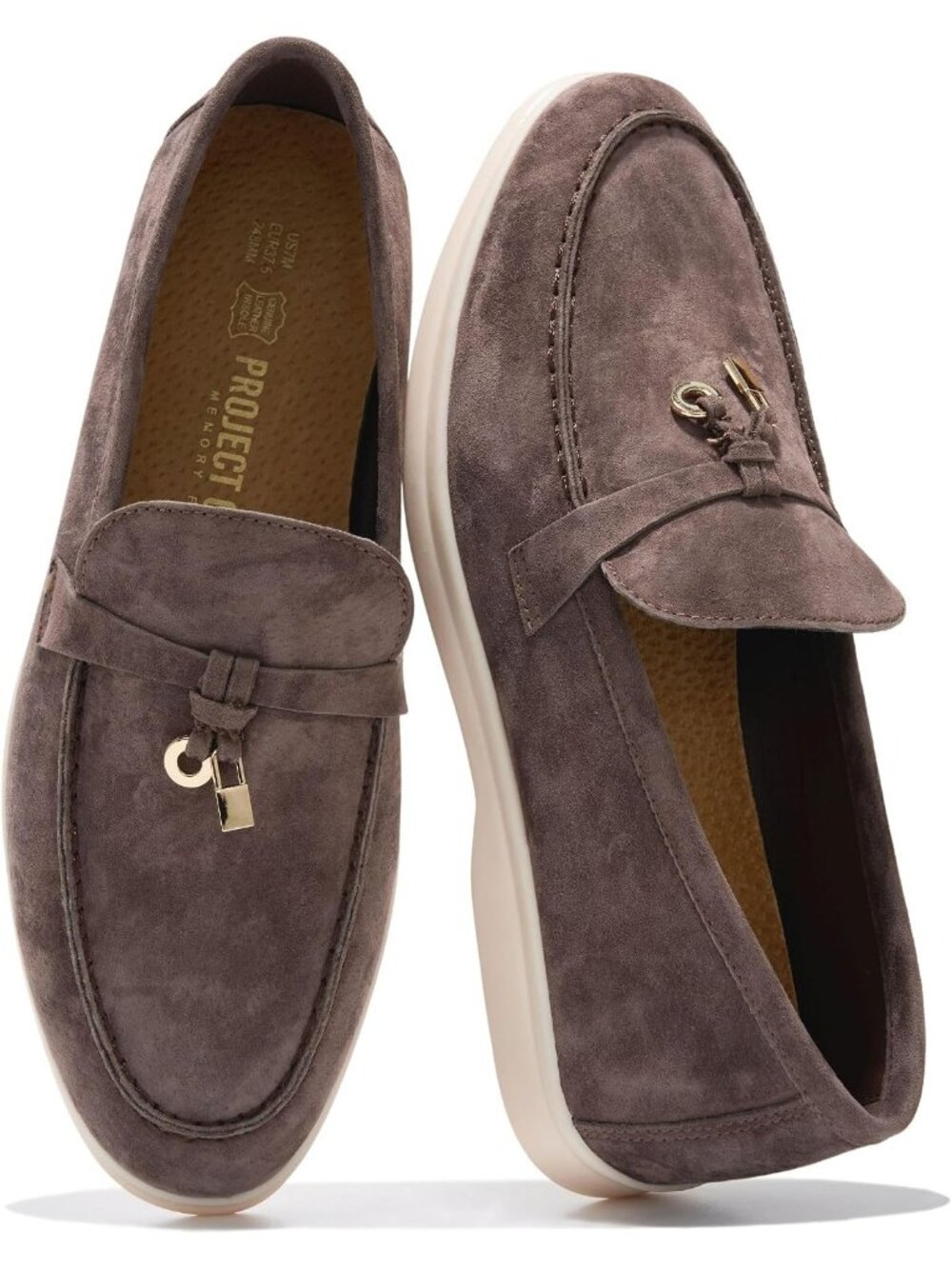Women's Chocolate Suede 100% Genuine Leather Slip On Casual Flat Loafers Shoes